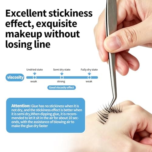 WTSKJ 0.5–1 Second Quick-Dry Extra Strong Eyelash Extension Glue (0.17 fl oz / 5 ml) Long-Lasting Eyelash Adhesive (6–8 Weeks), for Professional Eyelash Technicians only - Thumbnail 4