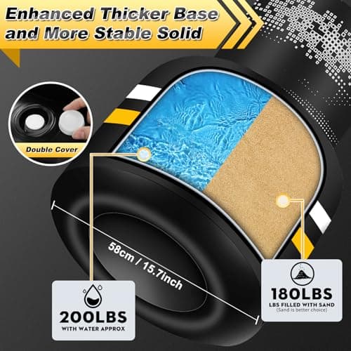 Upgrated Standing Punching Bag for Adults with Automatic Built in Air Pump, 69'' Heavy Bag Boxing Equipment with 12OZ Gloves Kicking Bag for Training MMA Muay Thai Fitness Kickboxing Home Gym - Thumbnail 4