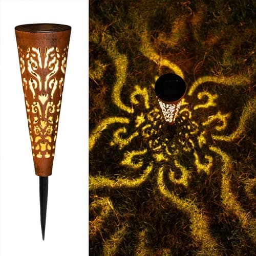 Go2garden 6Pcs Garden Solar Lights Outdoor Stakes Decorative Lighting for Yard, Pathway, Patio Decor Lawn Ornament (Red Copper) - Image 1