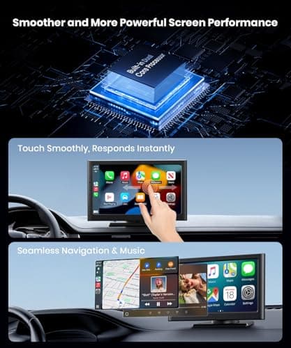 Foxpark Portable Carplay Car Screen for Apple & Android Auto-7" HD Wireless Car Play Touch Screen with Backup Camera,Car Audio Receivers with Voice Control,GPS Navigation,Bluetooth,Mirror Link,FM - Thumbnail 6