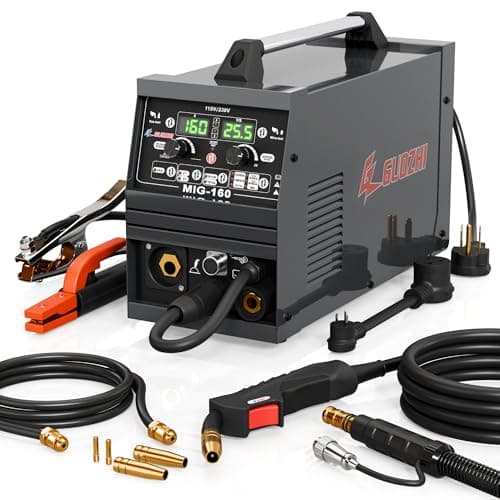 GZ GUOZHI 160A Mig Welder, 110V/220V Dual Voltage 6 in 1 Stick Welder/Gas Mig/Gasless Flux Core Mig/Lift TIG/Spot Welding/Spool Gun Multi-Process Welding Machine (US Connector) - Image 1