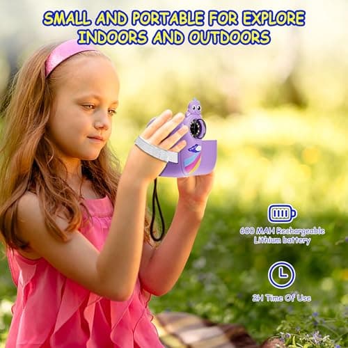 Microscope for Kids,Handheld Kids Microscope – 1000X Magnification,2'' HD Screen,1080P Camera,Built-in Telescope,STEM Educational Toy,Christmas/Birthday Gift for Ages 3-12 (Purple) - Thumbnail 6