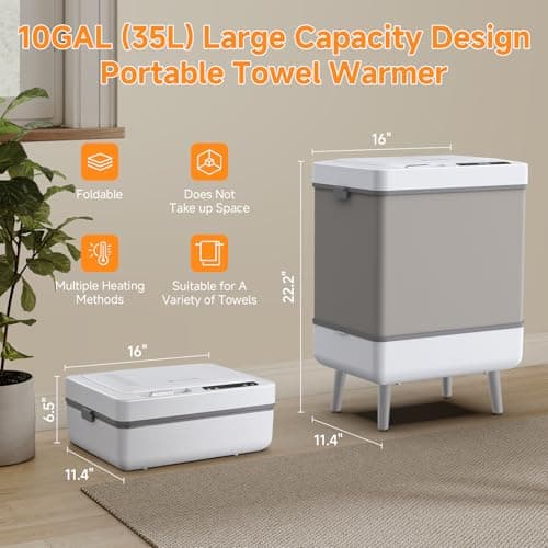 AAOBOSI Towel Warmer,4 in 1 Heating-Drying-Delaying-Foldable 35L Quick Heating Towel Warmers Portable Towel Heater Dryer for Bathrooms,Spas,12 Level Timer&Auto Shut Off,Great Gift for Loved Ones - Thumbnail 5