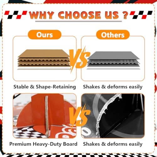 3-Tier Racing Traffic Cones Cupcake Stand, Race Car Birthday Party Decorations, Table Decoration Cityscape Dessert Holder Table Display for Birthday Baby Shower Supplies - Thumbnail 4