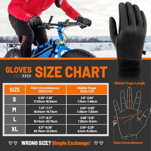 GXCROR Winter Gloves with Windproof & 3M Thermal Insulation, Touchscreen & Anti-Slip, Ideal for Running, Cycling, Hiking, Driving, and Outdoor Activities - Thumbnail 6