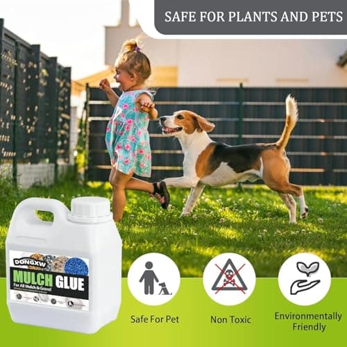Mulch Glue for Landscaping 32oz, Strong Rock Glue & Gravel Binder, Non-Toxic Fast-Dry Adhesive Mulch Lock, Long-Lasting Outdoor Mulch Stabilizer for Pine Straw, Garden Borders, Patios & More - Thumbnail 4