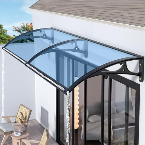 Awnings for Windows Outside - Awning for Door Entrance Aluminum Bracket Awnings 32x64in Front Doors/Windows Overhang Awning Canopy for Porch/Patio/Deck/Cellar UV/Rain/Snow Protection - Image 1