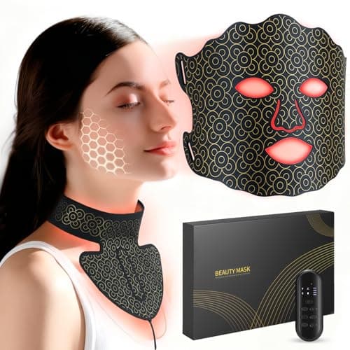 Yenjuty Red Light Therapy for Face & Neck, 7-Color LED Light Therapy Mask, 2600mAh Rechargeable Red Light Mask for Skin Care,With Adjustable Brightness & Timer, Suitable for Home or Travel Use - Image 1