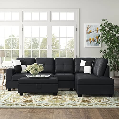Beverly Fine Furniture SF091B-3pc Sectional, Black - Image 1