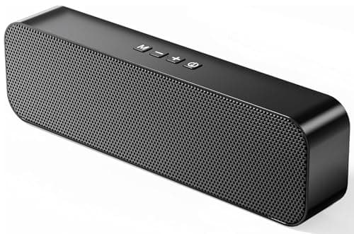 Computer Speakers for Desktop PC,Rechargeable Bluetooth Speaker,Small Computer Soundbar with Stereo & Bass,3.5mm Aux-in,TF Port,Loud Volume for Web Conferences,Teacher,Music (Black) - Image 1