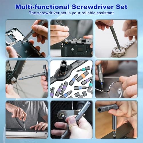 42 in 1 Magnetic Screwdriver Set, magnetic ratchet screwdriver set, Detachable ratcheting t handle, Portable Storage box, multitool set, Kit for Furniture, Electronics, Computer, Bike Repairs - Thumbnail 6