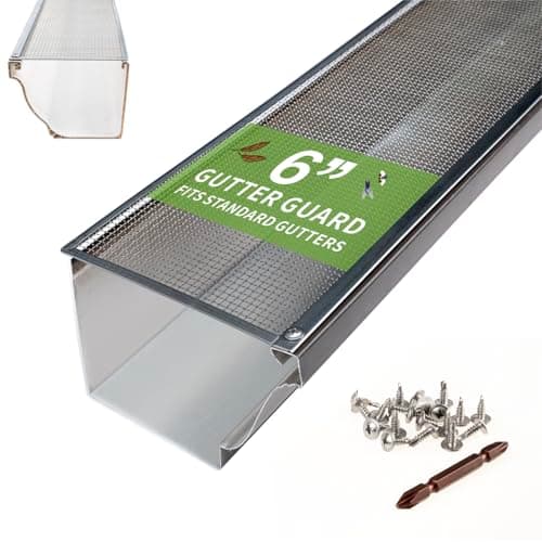 Hoopmon 6 Inch Gutter Guard - Heavy Duty 100% Stainless Steel High-Flow Leaf Screen for Debris, Clog & Overflow Protection - Fits K-Style & Half-Round, Screws Included (50 FT, 15 pcs, 6in x 40in) - Image 1