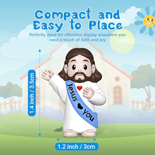 Imerance 25 Pcs Little Jesus Figures，Mini Jesus Figurines Tiny Statues for Easter Egg Stuffers to Hide and Seek Sunday School Religious Party Share（Lively Color） - Thumbnail 2