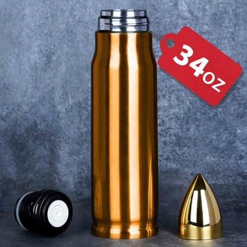 Gifts for Mens Funny - 34 oz Copper Bullet Tumblers Cup - Fishing Hunting Camping Valentines Day Mens Ideas - Gifts for men Who Have Everything - Mens Husband Him Easter Stocking Stuffers 2026 - Image 1