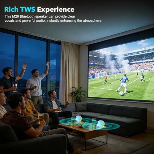 Portable Bluetooth speaker, 2026 soccer ball shaped speaker, supports Bluetooth 5.3, LED lights, XIP6 waterproof, TWS pairing, suitable for outdoor, home, travel, and gift giving scenarios. (White) - Thumbnail 3