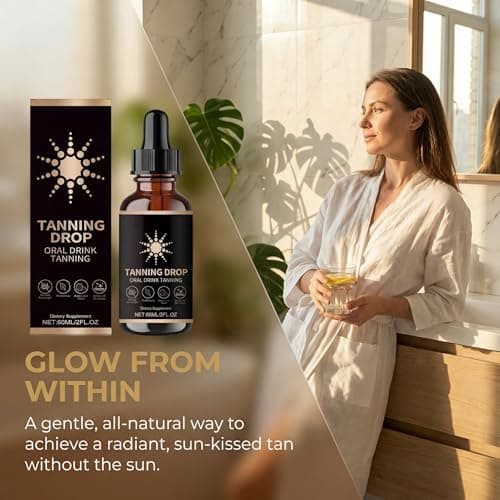Tanning Drops To Drink, Sunless Tanning Drops, Bronzing Tanner for Face and Body, Safe & Long-Lasting Enhances Natural Tan, Enhancing Natural Skin Tone for All Skin Types (2Fl Oz) - Thumbnail 3