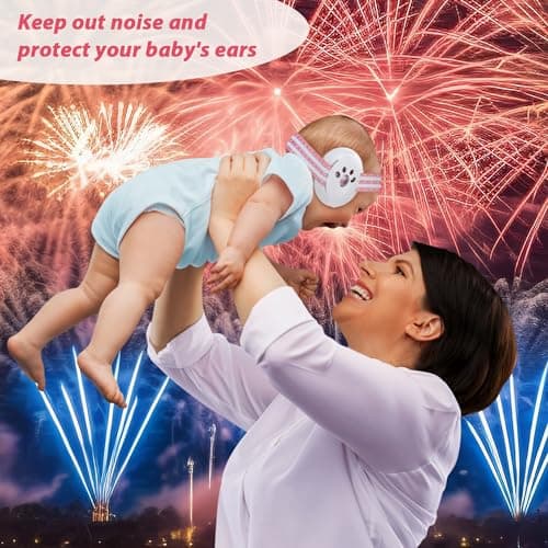 Laudexua Baby Ear Protection, Noise Cancelling Headphones for Babies and Toddlers Up to 36 Months, Comfortable Infant Ear Muffs for Effectively Hearing Protection and Help Sleep (Pink) - Thumbnail 4