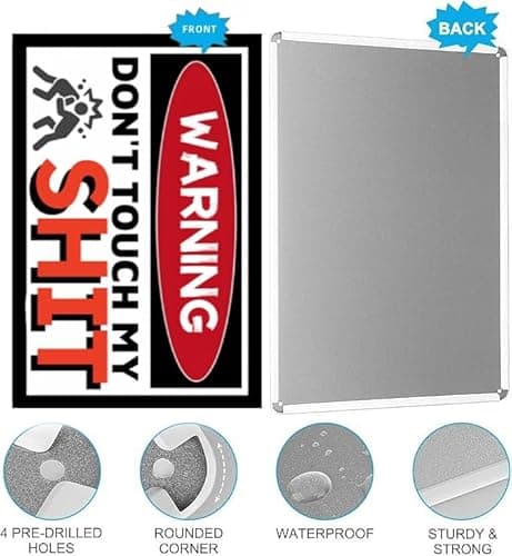 Carastora Humorous Tin Sign – Private Tools Zone Wall Decor – Retro Metal Sign for Workshop, Garage, or Man Cave – Dad or Husband, 8x12 Inch - Thumbnail 5