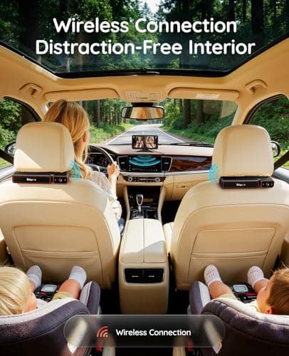 Babyvue BV6PRO Wireless Dual Car Camera Baby Monitor Fast Setup, HD1080P Spilt-Screen Baby Car Monitor for 2 Kids, Auto IR Night Vision Backseat Camera for Newborns Gift - Thumbnail 2