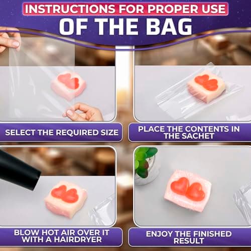 200 Pcs Heat Shrink Wrap Bags – 4x6 In Easter Сellophane Bags Compatible with Hair Dryer at Medium Temperature – Suitable for Packaging Small Items, Protects from Dust, Moisture, and Scratches - Thumbnail 5