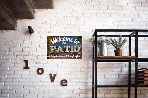 Carastora Vintage Style Patio Wall Sign, Rustic Metal Tin Decor for Outdoor Spaces, Garden, and Beach House, Inspirational Outdoor Plaque, 8x12 Inches - Thumbnail 4