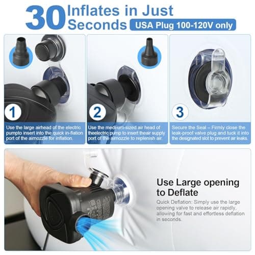 LOREINTA Inflatable Toddler Travel Bed – Portable Toddler Bed with Safety Bumpers, Toddler Floor Bed for Travel, Camping, Sleepovers – Kids Blow Up Bed with Pump & Carry Bag - Thumbnail 4