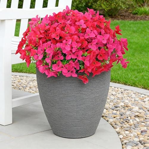 Apeair 12 Bundles Artificial Flowers for Outdoors，Plastic Flowers Uv Resistant Fake Plants Bulk for Spring Summer Hanging Planter Porch Window Garden Home Decor - Image 1