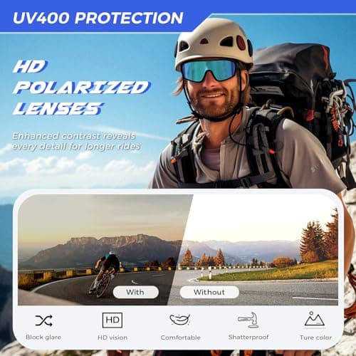 SUNGAIT Cycling Sunglasses Polarized Sports Shades for Men Women Lightweight Running Goggles - Thumbnail 3