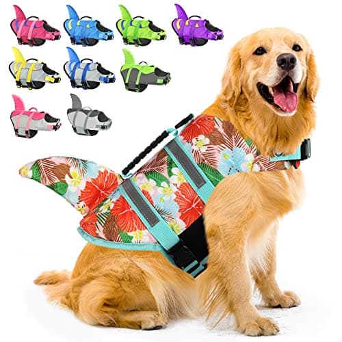 Fragralley Shark Dog Life Jacket, Adjustable Dog Life Vest with Shark Fin, Suit for Small Medium Large Dog Life Vest for Swimming, Boating, Pool, Beach - Image 1
