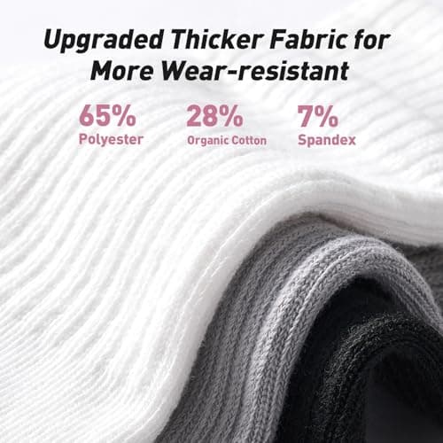 LETSHAKE Grippy Socks Woman, Pilates Socks Non Slip, Grip Socks Pilates for Yoga Ballet Workout Hospital（Black,White,Grey） - Thumbnail 5