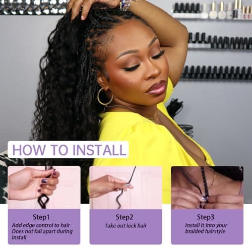 YWIGS Deep Wave Bulk Human Hair for Braiding Boho Knotless Braids Human Hair 100 Percent Human Braiding Hair 100G NC 20inch - Thumbnail 5