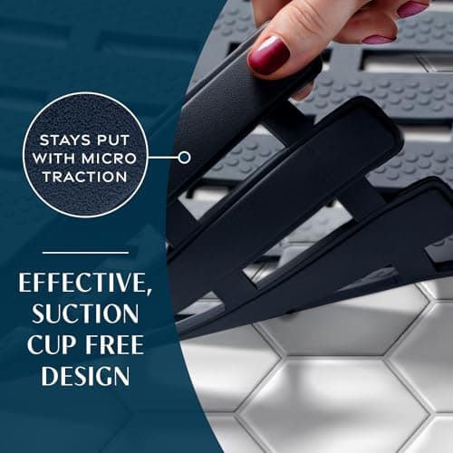 SlipX Solutions Weighted Non Slip Bath Mat for Textured Tub & Shower Surfaces, Patent Pending, Anti Slip Bathtub Safety Without Suction Cups, Doesn’t Float, Works on Tile & Stone 31” x 15”, Black - Thumbnail 4