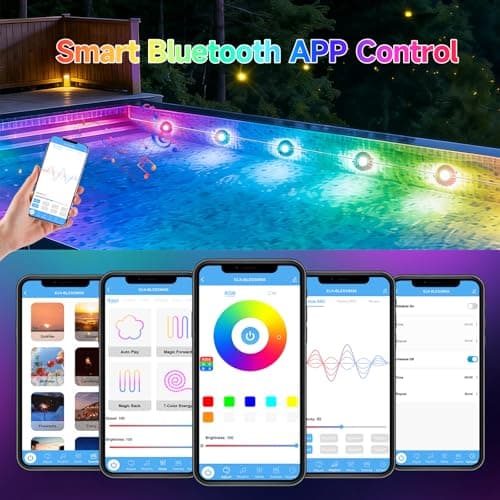 AHAWILL 50FT RGB Pool Lights for Inground & Above Ground Pools, Plug-in 8 Shell Pool LED String Lights,IP68 Waterproof, Remote/APP Control,16 Million Colors,44 Dynamic Modes for Swimming Pool Decor - Thumbnail 5