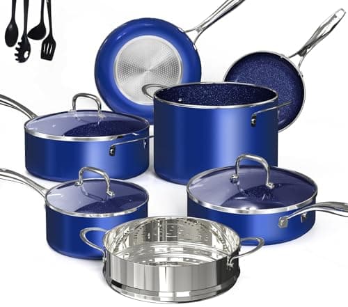 Deluxe DUXANO 14PC Healthy Pots and Pan With 9H Anti-scratch Coating, 2-Layer Non-Stick Ceramic&PFAS Free, Sensitively&Evenly Induction Cooking, Enhanced Flavor with Infrared Cookware, Dishwasher Safe - Image 1