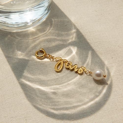 FAMARINE Pearl Keychain for Bag LOVE Chain Keychain Clasp Clip on Charms Accessories - Thumbnail 4