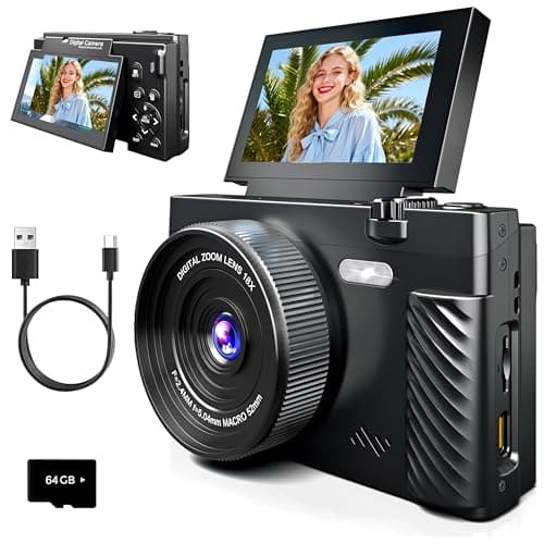 4K Digital Camera for Photography, 64MP WiFi Vlogging Camera with 180° Flip Screen, Point and Shoot Camera for YouTube, Beginner Camera with Beauty Mode & 64GB SD Card - Image 1