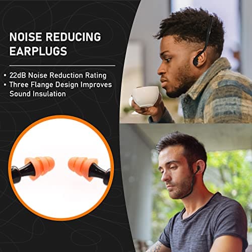 2 Banded Ear Plugs with 10 Pairs of Replacement Pods - Reusable Shooters Ear Protection for Mowing Shooting Construction Hunting - Washable Gun Range Hearing Protection Ear Plugs for Noise Reduction - Thumbnail 2