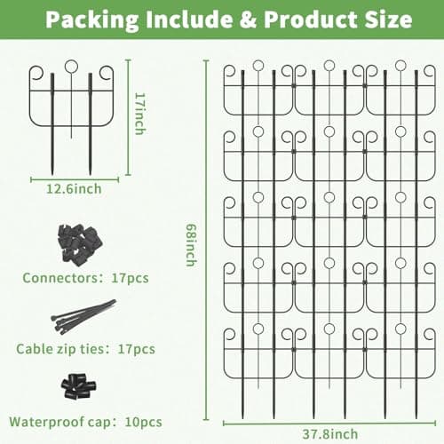 Blingluck Garden Trellis for Climbing Plants, Outdoor Rustproof Heavy Duty Plant Climber Support for Flowers, Vine, Cucumbers, Expandable Height & Width, No Dig Decorative Garden Fence Panels - Thumbnail 2