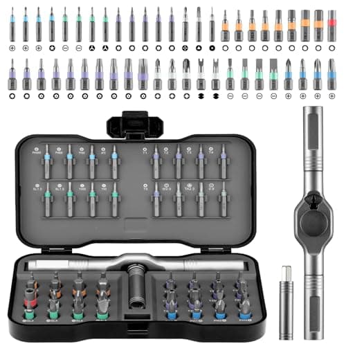 50 In 1 Ratchet Screwdriver Set, Multi Precision Bits Magnetic Ratcheting Screwdriver Set with Storage Case, Portable Repair Tool Kit for Furniture,Computer,Bicycle,Appliance,DIY Projects,Electronics - Image 1