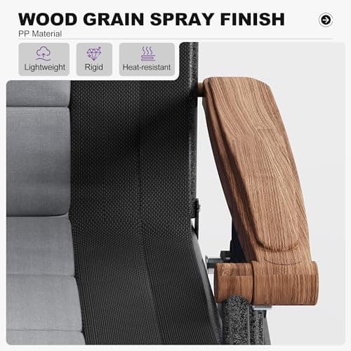 PURPLE LEAF Oversized Outdoor Reclining Chair Set of 2 Patio Zero Gravity Chaise Lounge Folding Chair with Quilted Cushion Adjustable Headrest for Lawn Camping Beach Pool Black and Grey - Thumbnail 6