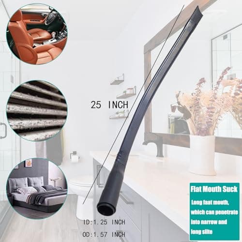 13 PCS Shop Vac Accessories - Includes Horse Hair Vacuum Brush, Floor Brush, Crevice Tool, and Hose Adapters for 2 1/2" to 1 1/4" - Thumbnail 6