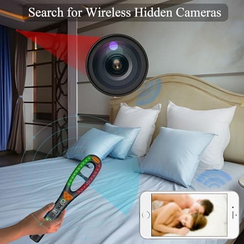 KAXYUYA Hidden Camera Detector, Bug Signal Detector, GPS Tracker Finder, RF Listening Device Scanner, High Sensitivity, Portable Security Tool for Travel, Hotel, Home & Office - Thumbnail 2