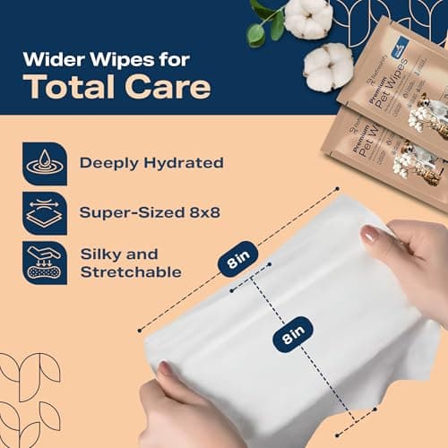 REFRESHIFY Dog Wipes for Paws and Butt - Plant Based Unscented (Pack of 400) - Pet Wipes for Dogs and Cats - Deodorizing Non Toxic Dog Wipes, +12 Additional Travel Wipes - Thumbnail 4