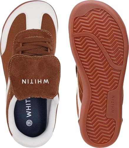 WHITIN Barefoot Shoes for Women Knit Minimalist Wide Toe Box Sneakers Size 9 Casual Walking Fit 9W Training Comfortable Brown 40 - Thumbnail 6