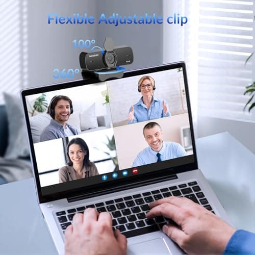 NEWORK 4K Webcam for PC with Stable Auto Focus, Smooth Video, 2 Noise-Cancelling Microphones, USB Plug & Play, with Adjustable Stand, Ideal for Online Teaching, Meetings, and Remote Communication - Thumbnail 6