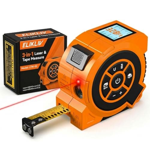 3-in-1 Digital Laser Tape Measure 328Ft Rechargeable Measuring Tool &16Ft Auto-Lock Tape Measure Movable Magnetic Hook with Area/Volume/Pythagorean, Ft/in/M/Ft+in for Construction;Woodworking;Home DIY - Image 1