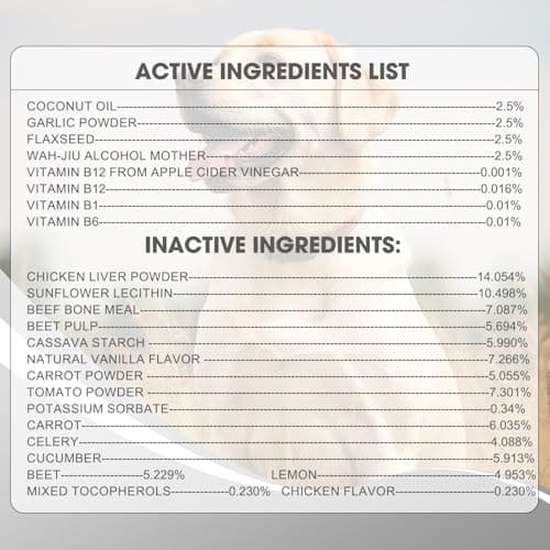 Dog Flea and Tick Chewable Supplement – Natural Support for Skin & Coat Health, Seasonal Comfort & Itch Relief – 180 Soft Chews with Chicken Flavor for Dogs & Puppies (180pcs) - Thumbnail 4