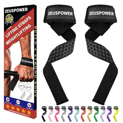 Lifting Straps for Weightlifting,23 Inches,Cotton Padded,Hand Wrist Silicone Grip for Deadlifting,Powerlifting,Gym,Workout Weight Lifting (01-Black Silicone, Soft Type) - Image 1