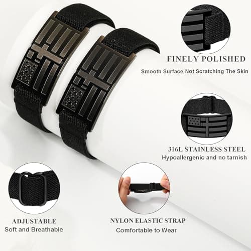 GLEZZA Serenity Prayer Bracelets for Boy Men American Flag Cross Inspirational Motivational Bracelet Bible Verse Christmas Birthday Easter Jewelry Gifts for Son Boyfriend Husband - Thumbnail 3