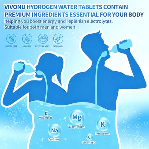 VivoNu Hydrogen Water Tablets with Electrolytes & Magnesium Complex, Vitamin C & D | 2 Flavors Pack (Orange & Raspberry) | Zero Sugar Electrolyte Powder Alternative for Rapid Hydration & Recovery - Thumbnail 3